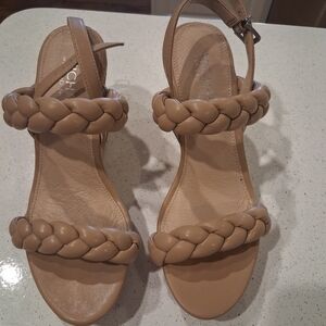 Michael Shannon Tan Braided Wedges